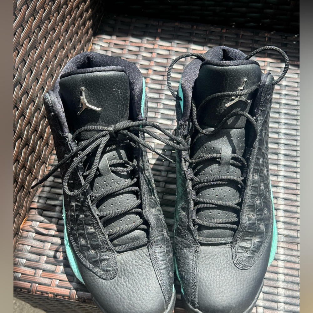 Black and Teal Men's Sneakers - Picture 3 of 6